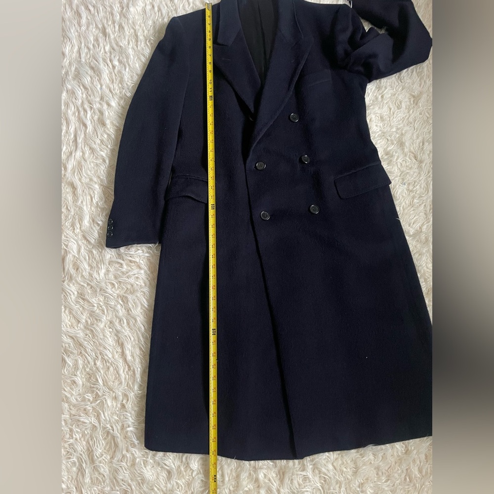 Giorgio Armani men Navy Blue + 80%Wool 20% Cashmere Coat, Sz 38 Italy - Picture 14 of 15